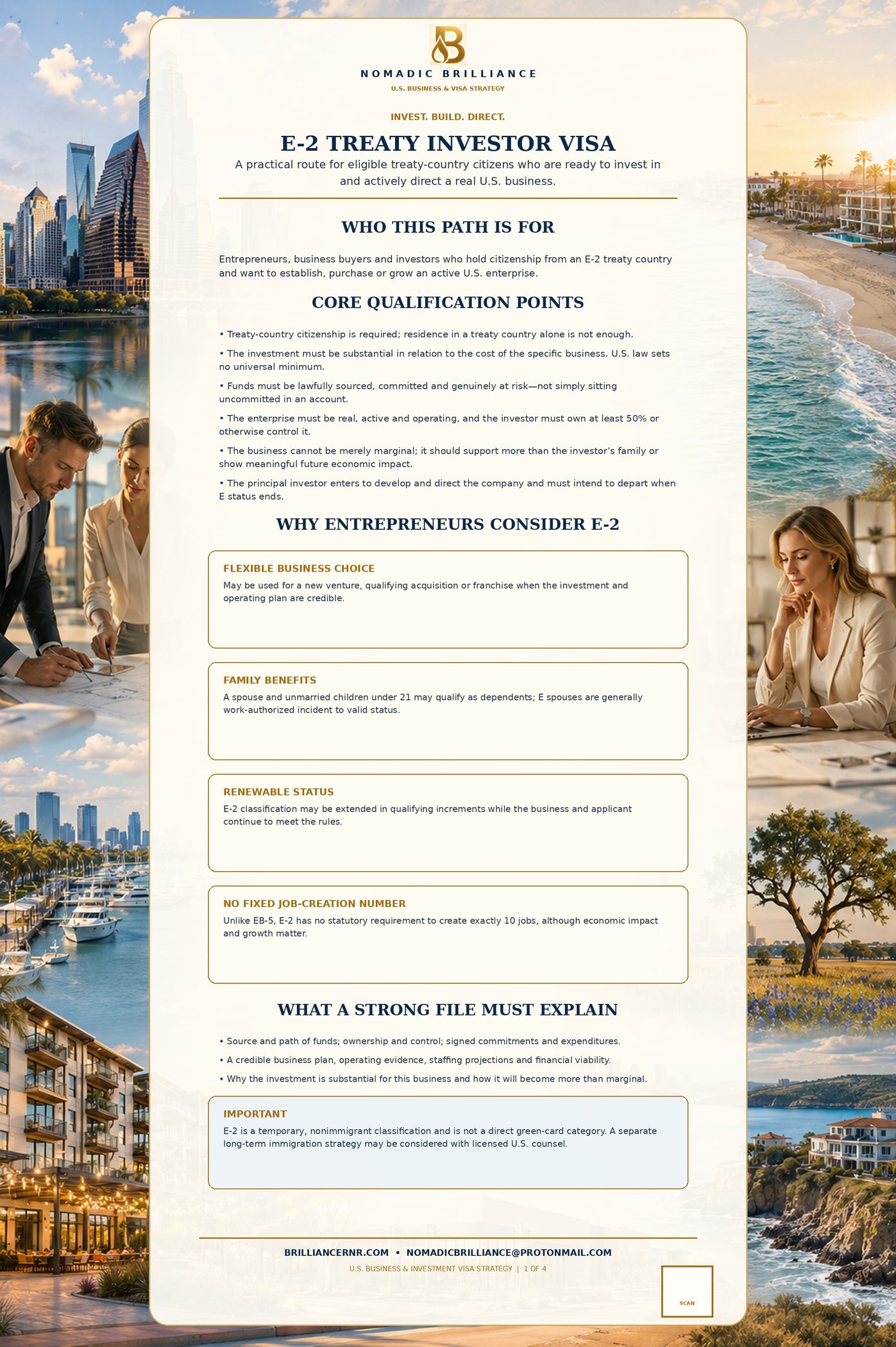 U.S. Business & Visa Strategy — E-2 Treaty Investor Visa (Page 1 of 4)