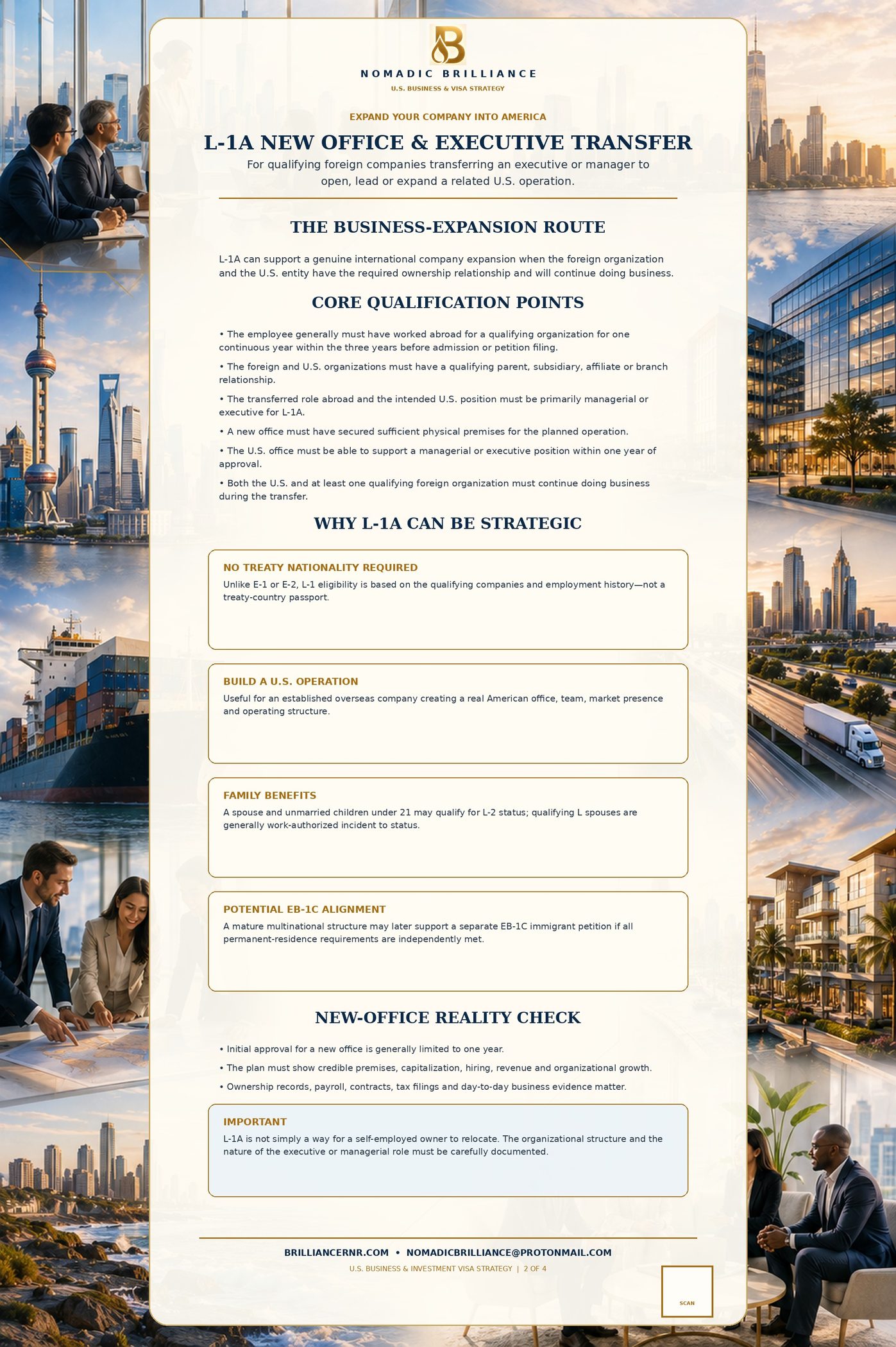U.S. Business & Visa Strategy — L-1A New Office & Executive Transfer (Page 2 of 4)