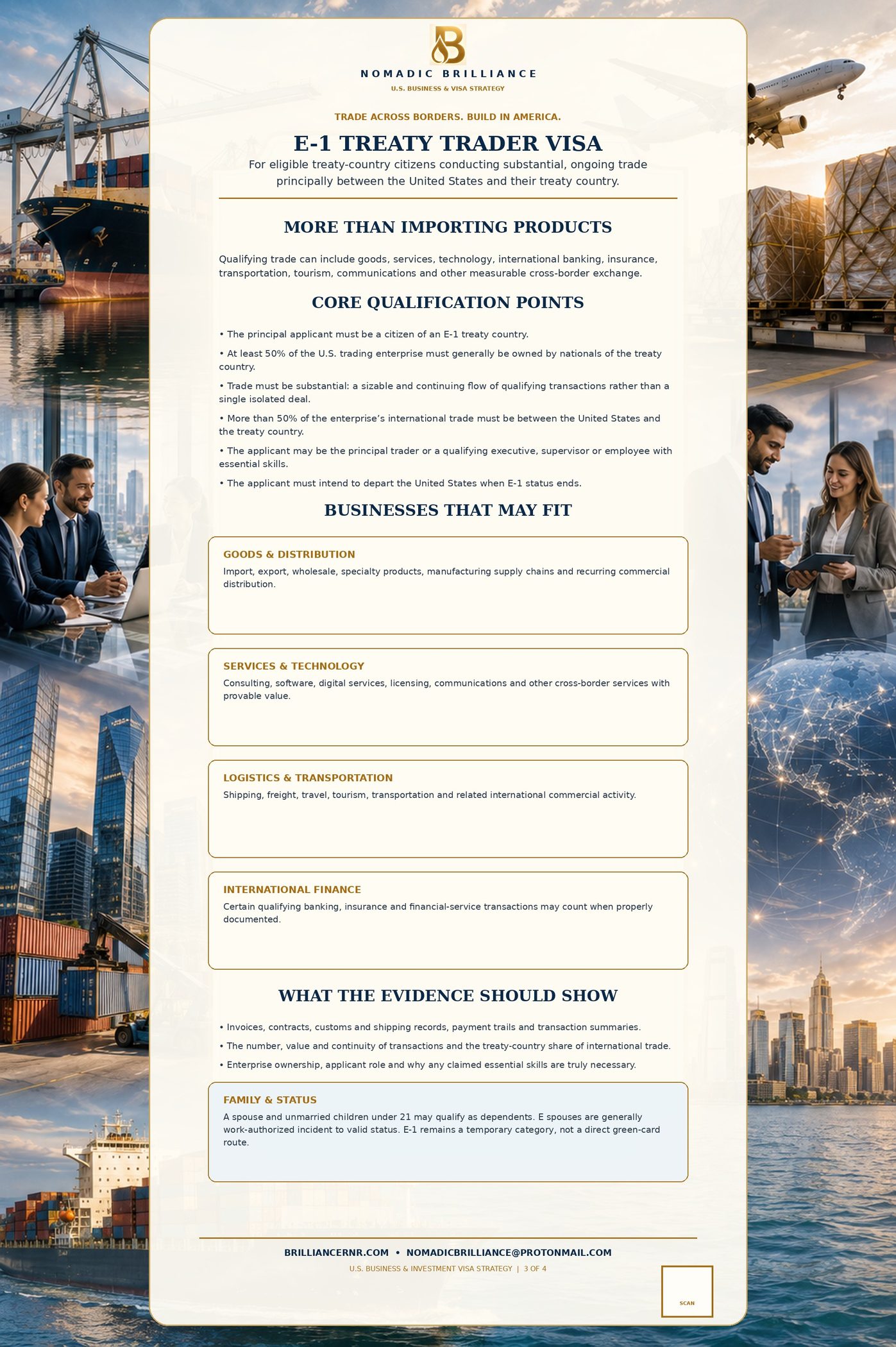 U.S. Business & Visa Strategy — E-1 Treaty Trader Visa (Page 3 of 4)